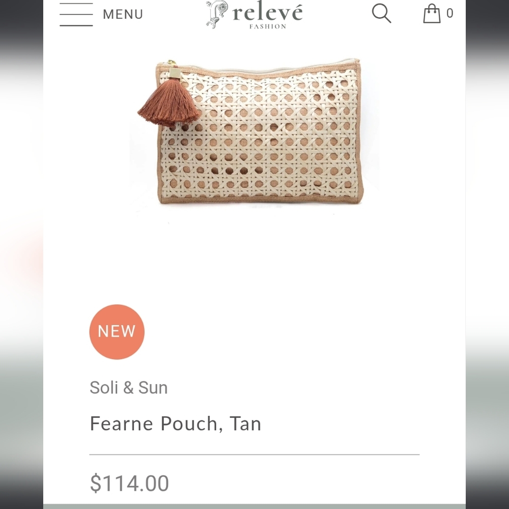 Soli & Sun Fearne Hand Woven Rattan Pouch - Picture 4 of 4